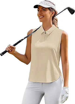 PINSPARK Women Golf Shirts Sleeveless